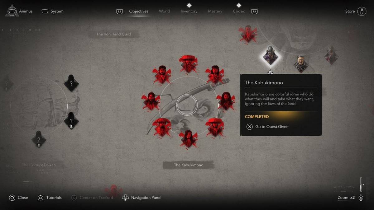 Semua ahli Kabukimono di Bayang -bayang Assassin's Creed