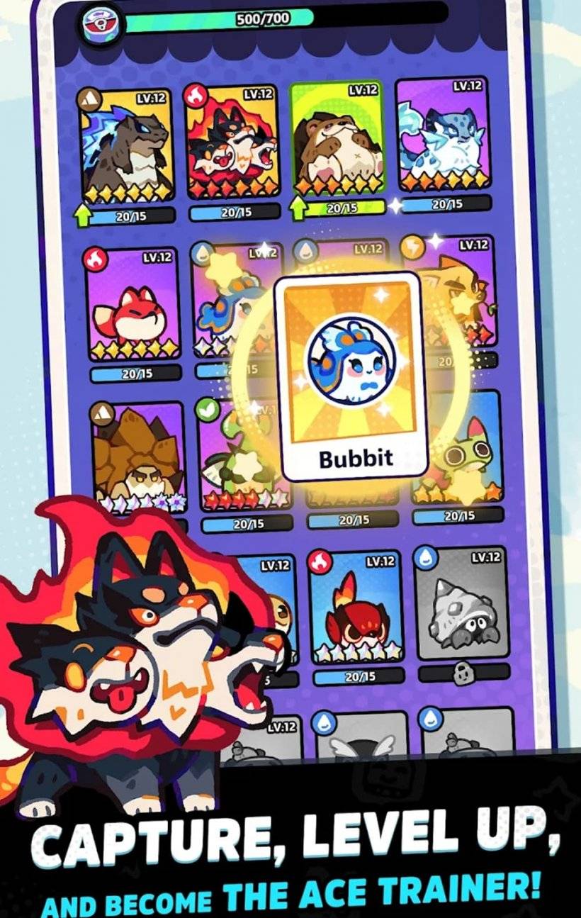 Ace Trainer, un gioco di Farlight e una foto di un menu che mostra molte creature Pokemon-esque
