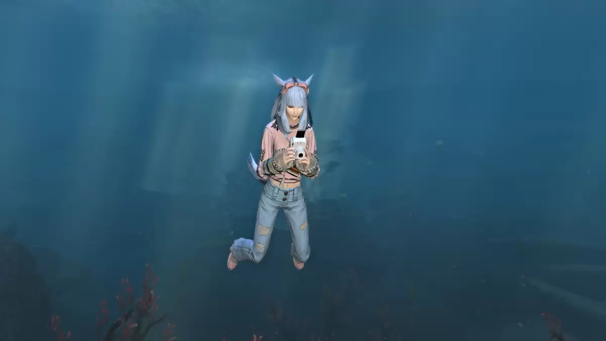 Fotografia Emote usata sott'acqua in FFXIV