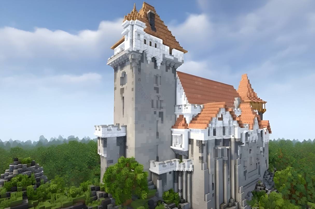 Lâu đài Phục hưng Gothic Mountaintop