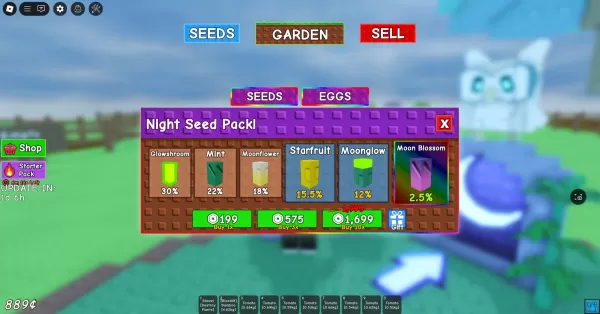 Saatgut-Pakete und Anpassungsoptionen in »Grow a Garden«