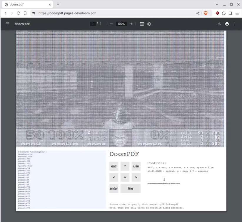 DOOM ใน PDF? ทำไมไม่? เครดิตรูปภาพ: YouTube / VK6