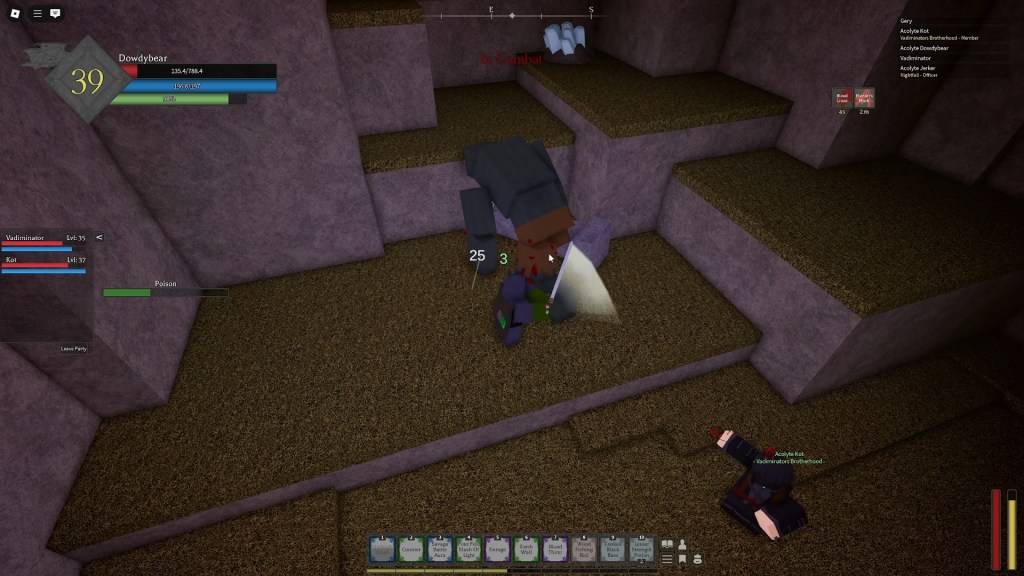 กลุ่มผู้เล่น Rune Slayer กำลังต่อสู้กับ Hill Troll