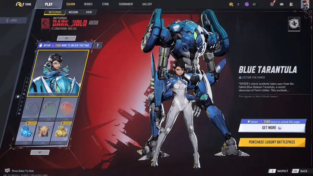 Peni Parker's Blue Tarantula skin
