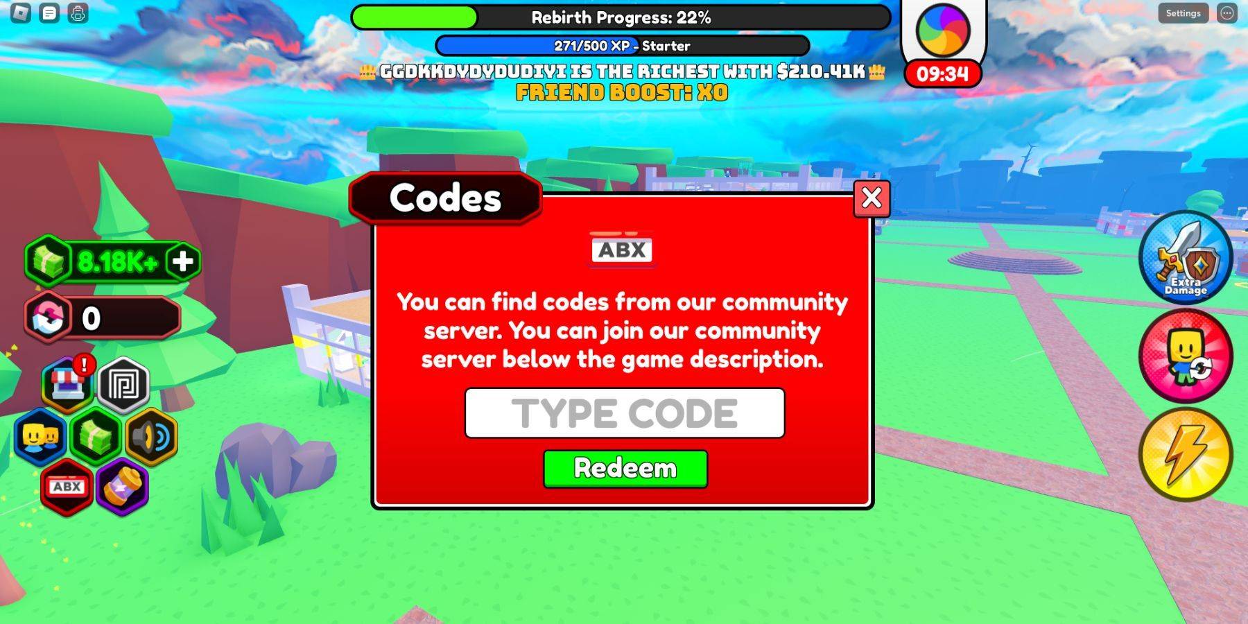 Redeeming Codes in Anime Power Tycoon