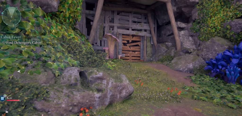 A close-up image showing the boarded-up area where the treasure chest is located.
