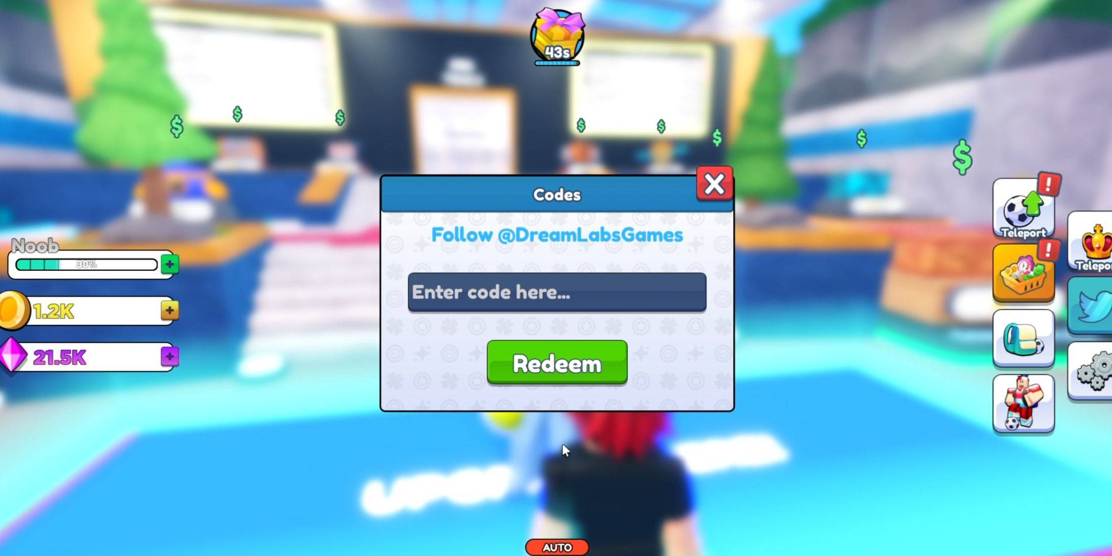 Goal Kick Simulator Redemption Menu