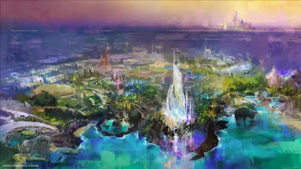 Concept art of Disneyland Abu Dhabi's modern castle
