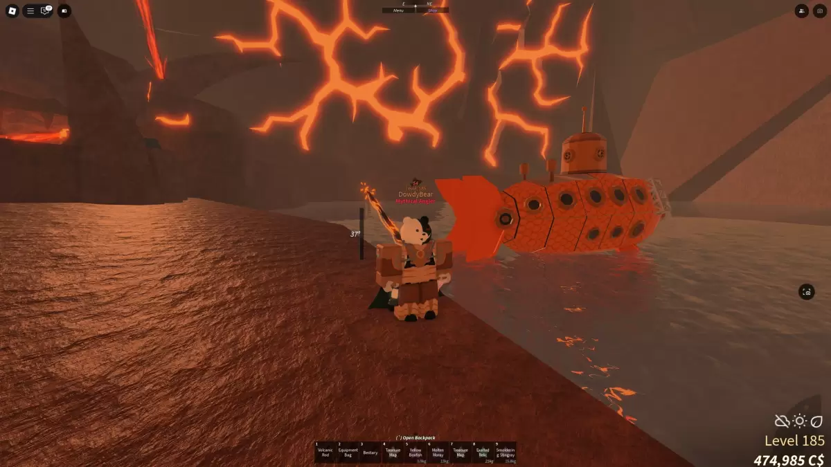 The Glimmerfin Suit equipped with the submarine