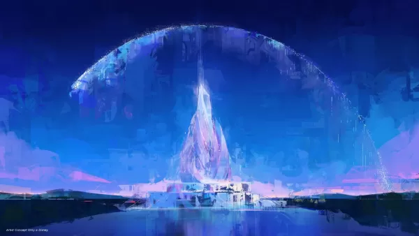 Concept art of Disneyland Abu Dhabi's waterfront location